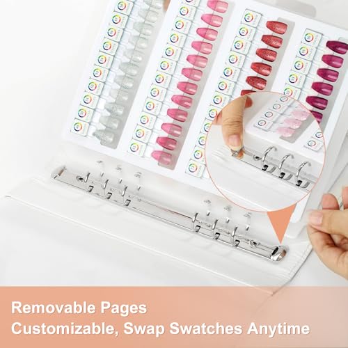 Magnetic Nail Color Display Page - White 48-Tip Swatch Refill Sheet