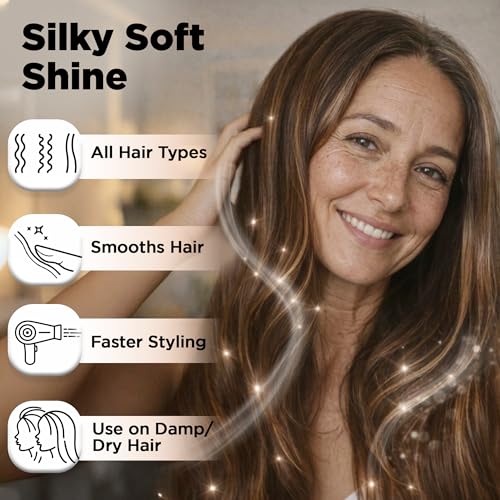 HerStyler Hair Repair Serum - Argan Oil Hair Serum for Frizzy and Damaged Hair - For Frizz, Styling and Shine - Lightweight - Hydrating - Fast Absorbing - For Thicker, Fuller Hair - 2 Fl Oz - 1 Pack