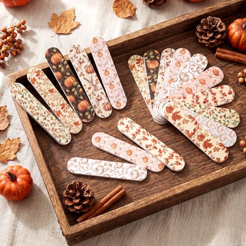 Fall Pumpkin Nail Files 50 Pcs Mini Emery Boards for Women - Autumn Theme