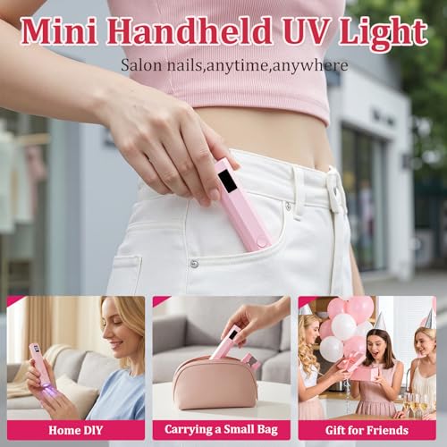 Handheld UV Nail Light - Mini LED Lamp with 20/60s Timer