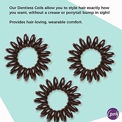 Goody XL Dentless Jelly Hair Coils, Black - 6-Pack for Thick Hair