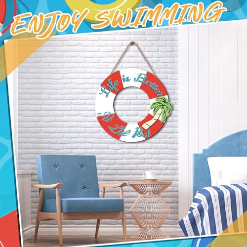 Life Is Better at The Pool Wooden Sign | Rustic Summer Decor