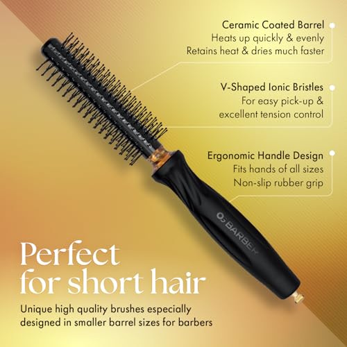 Olivia Garden OG Barber Brush 1/2" - Ergonomic, Lightweight, Ionic Styling Tool for Men