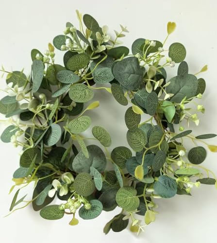 12'' Green Eucalyptus Wreath with Berries for Home Decor