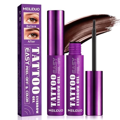 Meiliduo Tattoo Brow Gel Peel-Off - Lasts Up to 3 Days, Dark Brown