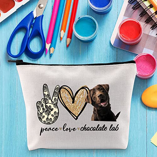 LEVLO Dog Lover Cosmetic Bag - Canvas Makeup Pouch for Travel & Toiletries