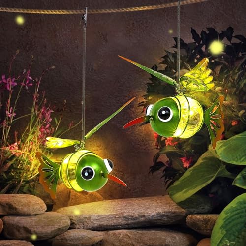 Solar Hummingbird Hanging Lights - Waterproof Outdoor Decor
