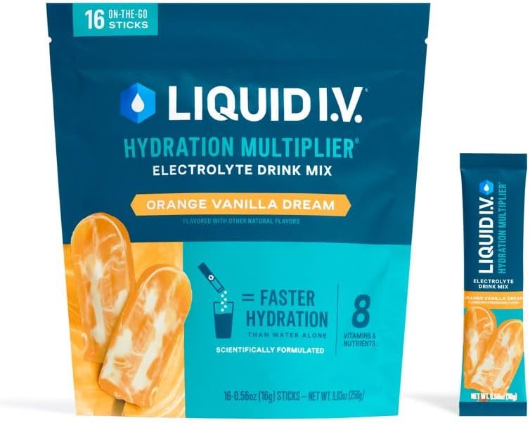 Liquid I.V.® Hydration Multiplier - Electrolyte Powder Drink Mix | Popsicle Firecracker Flavor | 16 Servings