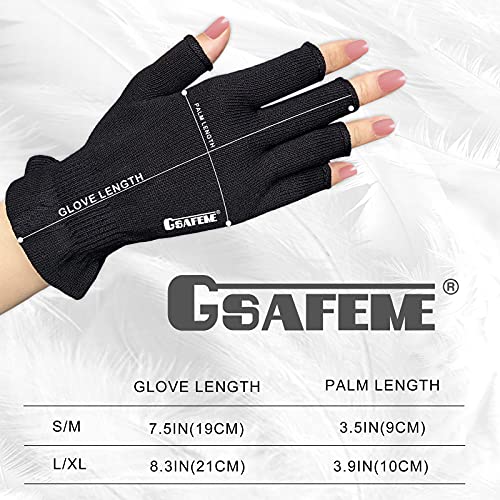GSAFEME Fingerless Cotton Gloves for Eczema - Black S/M (Pack of 3)