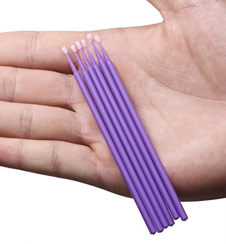 Mini Skater 100 Pcs Eyelash Applicator Brushes Purple Small - Eyelash Extension & Makeup Tool