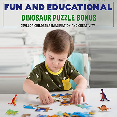 Mineral Me Dino Egg Bath Bombs for Kids with Surprise Toy & Wooden Puzzle (Dino Egg)