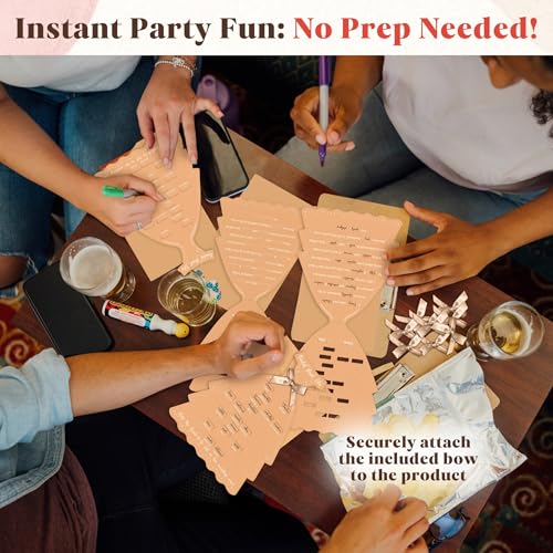 Bridal Shower Mad Libs Game - 25 Kraft Dress-Shaped Cards