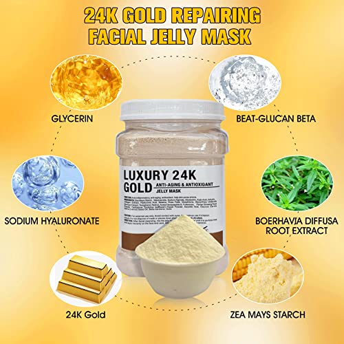 Jelly Mask Powder for Facials, 24K Gold Anti Aging Face Mask,