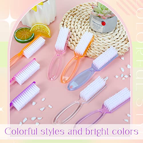 Patelai 30 Pcs Nail Scrubber Brushes, Clear Handle Grip Cleaning Brush