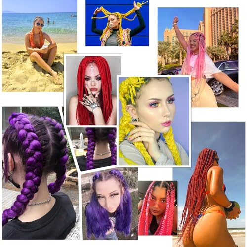 ShowCoco 32-Inch Pre-Stretched Braiding Hair - Yellow Synthetic Yaki (3 Pack)