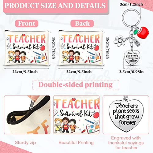 Teacher Appreciation Gift Set - 12 Pcs Makeup Bags & Keychains