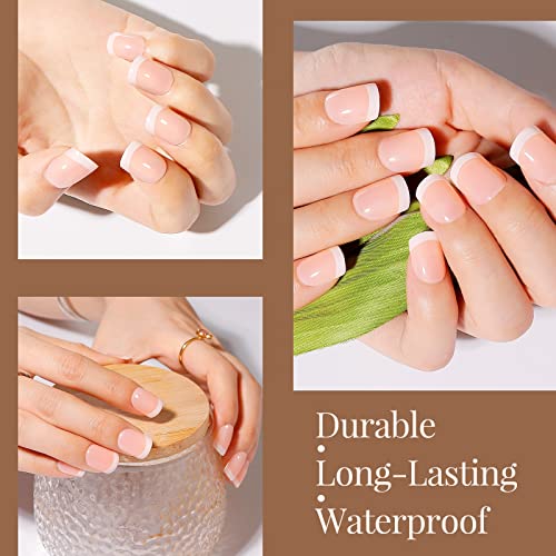 LIARTY Short French Tip Press-On Nails - Natural 480pcs Set