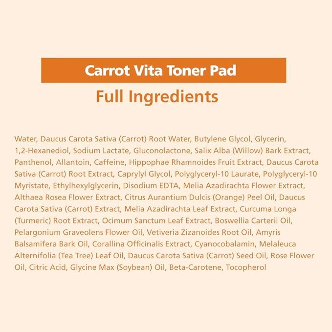 BRING GREEN Carrot Toner Pad | Contains Vitamin and Retinol to Even
