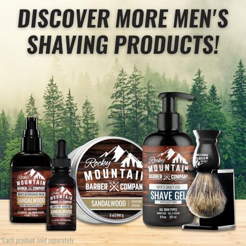 Rocky Mountain Barber Company Shaving Cream for Men 5oz Thick Lather Classic Scent Water-Based