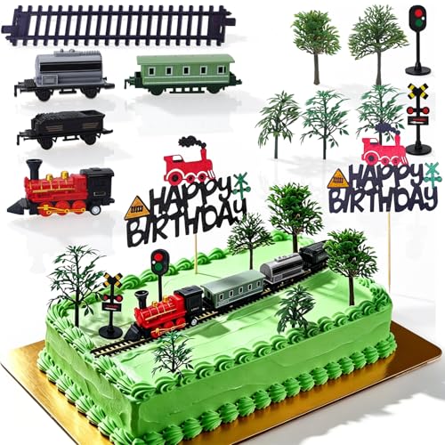 13-Piece Train Theme Cake Topper Set for Birthday Parties