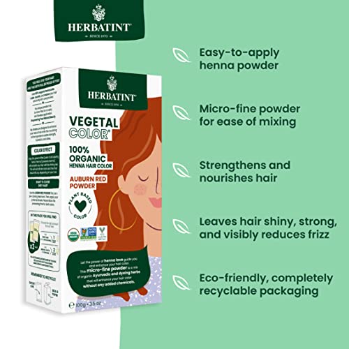 Herbatint Henna Auburn Red Hair Dye - Plant-Based, 3.5 Oz, Vegan & Natural