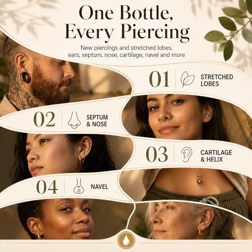 BodyJ4You Organic Jojoba Oil for Piercing & Ear Stretching 4 Fl Oz