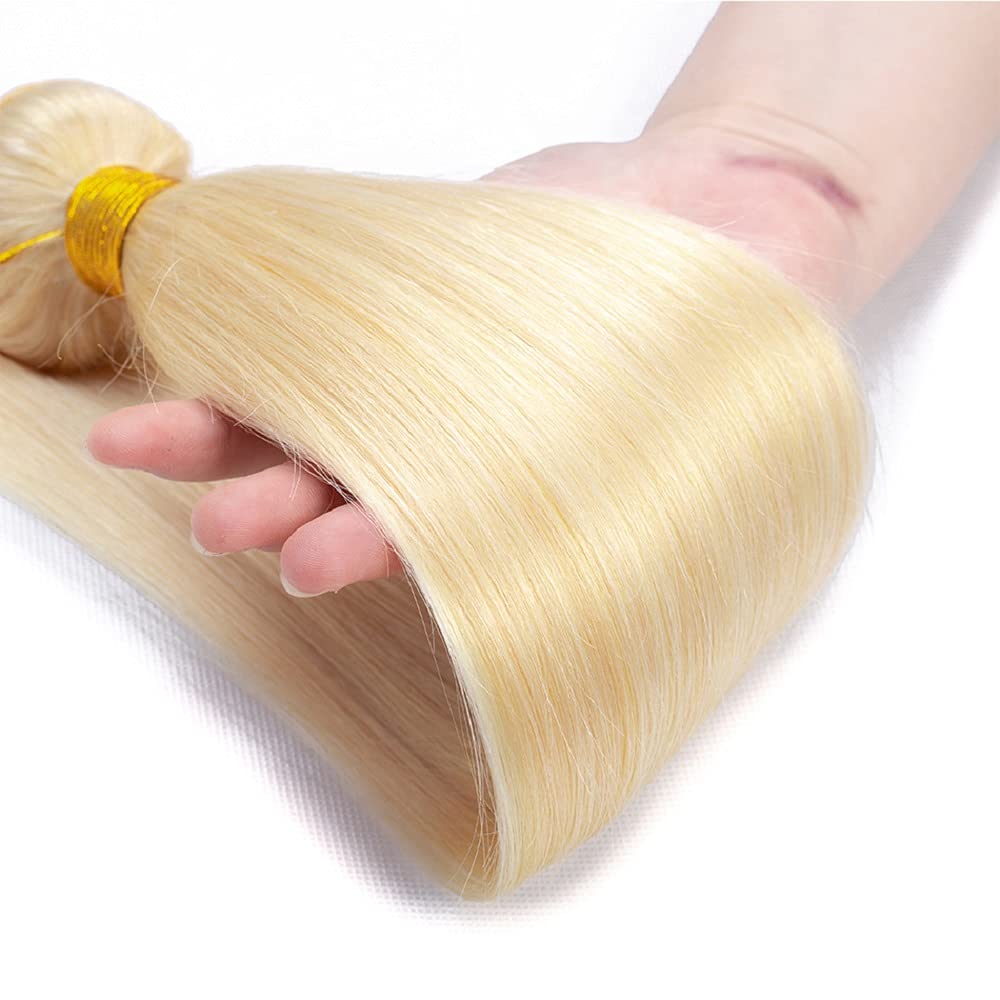 30 32 34 Inch Blonde Bundles Human Hair 613 Straight Bundle Blonde Loose Wave 3 Bundles Brazilian Unprocessed Remy Hair Extensions