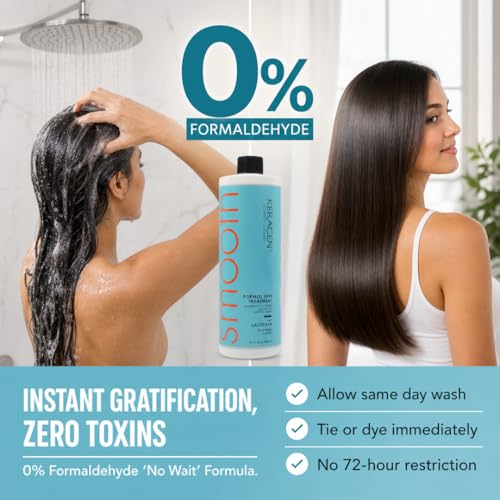 Keragen Brazilian Keratin Smoothing Treatment | Formaldehyde-Free Blowout for Frizzy, Dry, or Damaged Hair | Smooth, Silky Results | Fine to Medium Hair | 16 Oz
