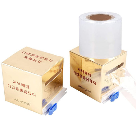 AIYUENCICI Disposable Eyebrow Tattoo Plastic Wrap Preservative Film with Microblading Kit for Lip Blush, Eyebrow Lamination Lash Lift Permanent Make Up Cling Cover Tape Roll Transparent 2 Pack