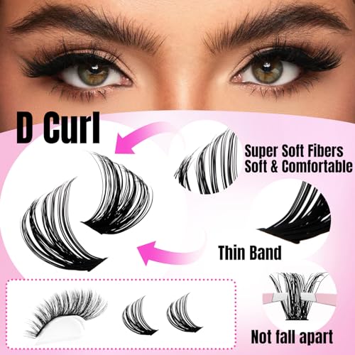 FADLASH Lash Clusters Kit 30D/40D/50D/60D + 50D/60D/80D/100D 9-16mm D Curl