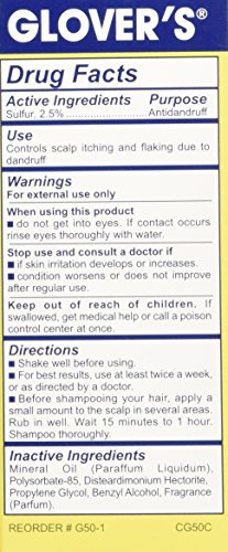 Sulfur8 Glover’s Dandruff Medicine 2.75 oz Regular Formula – Scalp Itch Relief