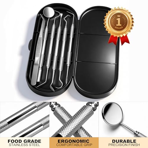 6-Piece Stainless Steel Dental Tools Kit for Home Care