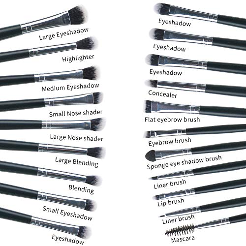 MSQ 20-Piece Pro Eyeshadow Brush Set for Eye Makeup
