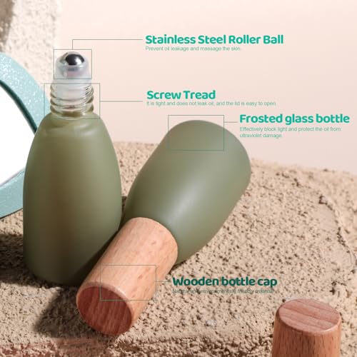 JPNK 10ml Essential Oil Roller Bottles with Stainless Steel Balls & Portable Bag – Refillable Aromatherapy & Perfume Roll-On Set
