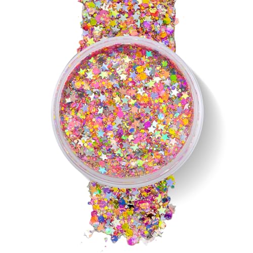 Rainbow Holographic Body Glitter Gel - Vegan, Cruelty-Free, Long-Lasting Face & Body Make-up