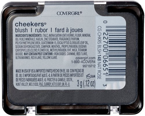 CoverGirl Cheekers Natural Rose Blush 0.12oz Pack of 3 - Lightweight, Long-Lasting Makeup