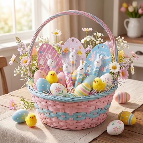 24 Pcs Easter Bunny Lip Balm Bulk Set - Natural Beeswax Moisturizing Care