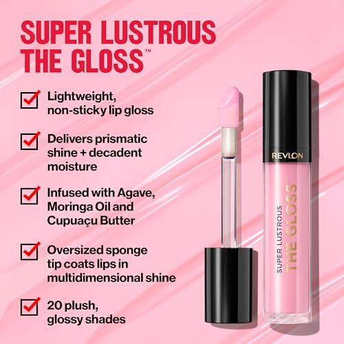 Revlon Super Lustrous Lip Gloss 275 Dusk Darling - Non-Sticky Hydrating Shine, 0.13 oz