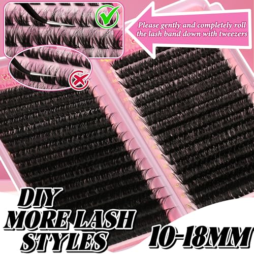 Gmagictobo DIY Lash Extension Kit - 640Pcs C Curl Eyelash Clusters