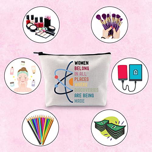 Steminist Canvas Makeup Bag - Women in STEM Zipper Pouch Organizer