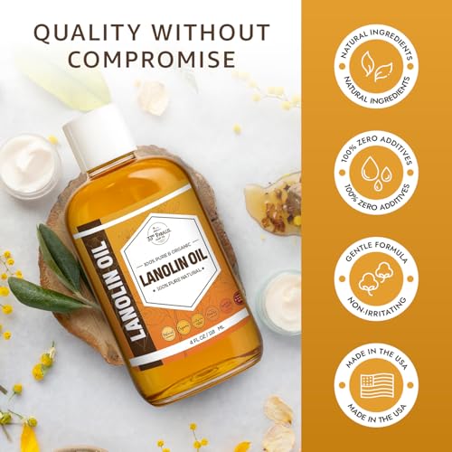 Lanolin Oil 4 Fl Oz - Cold Pressed Moisturizer for Skin, Lips & Hair