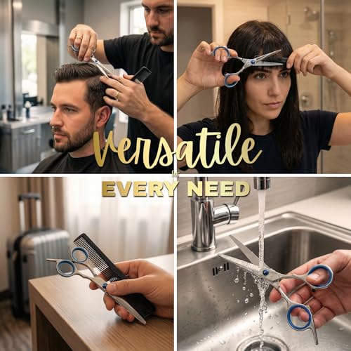 6.5 Inch Stainless Steel Hair Cutting Scissors with Adjustable Tension & Comfort Grip
