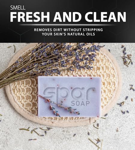 Spar Soap Platinum Lavender Tea Tree Bar Soap - 4 oz | All-Natural Cleansing for Athletes