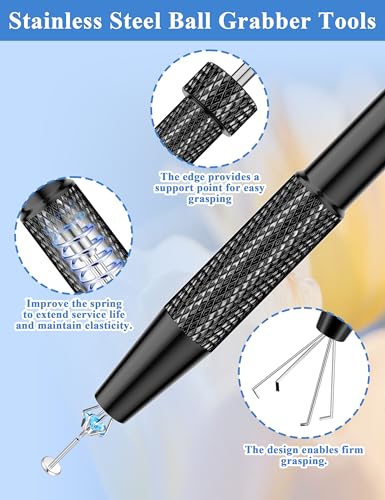 Piercing Ball Grabber Set 2PCS Anti-Slip Gold & Black - PierGlowStar