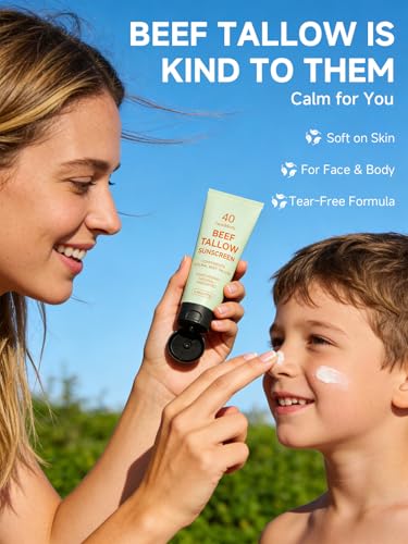 Beef Tallow Reef Safe Sunscreen SPF 40 - Travel Size, Natural & Non-Greasy