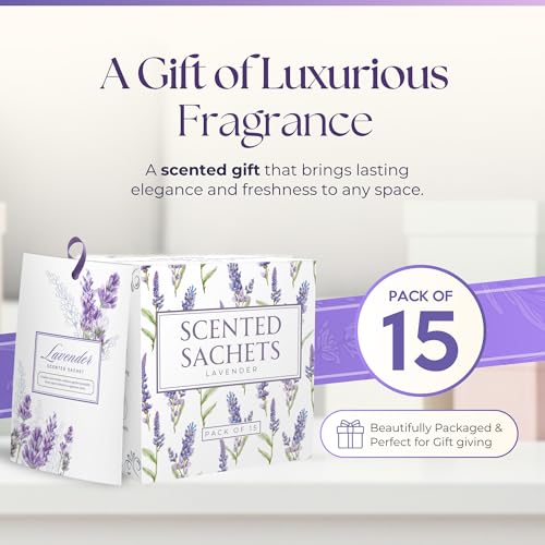Lavender Scented Sachets - 15 Pack Drawer Fresheners