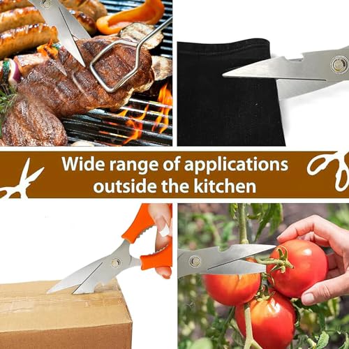 Sairps 8.14-Inch Stainless Steel Kitchen Scissors - Dishwasher Safe