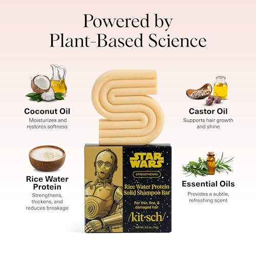 Kitsch Rice Water Shampoo Bar - C-3PO Design | Vegan Hair Care