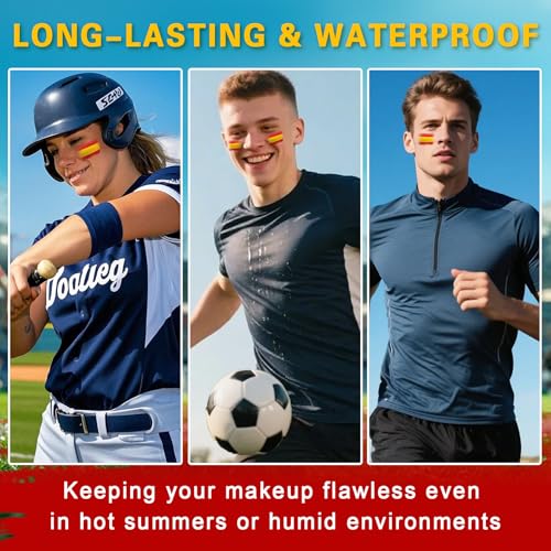 3-in-1 Spain Face Paint Stick - High Pigment Eye Black for Sports