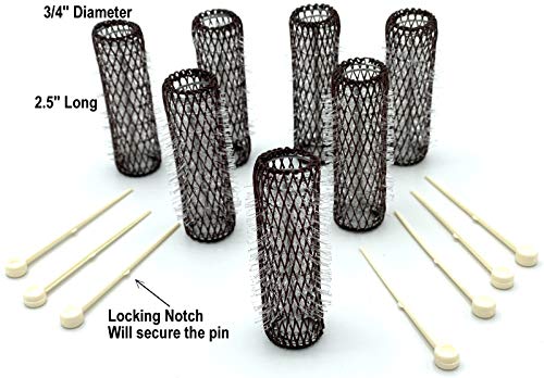 ALAZCO Vintage Style Medium Hair Rollers with Locking Pins - 14 Pack